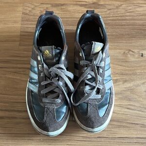 Brown adidas non-marking sneakers